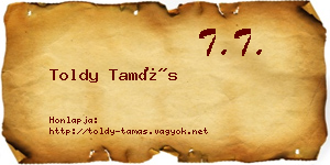 Toldy Tamás névjegykártya